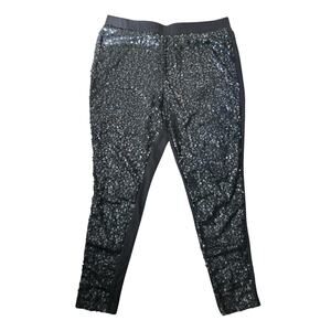 Cato Black Sequin Leggings Plus Size 18/20W Stretch Full Length